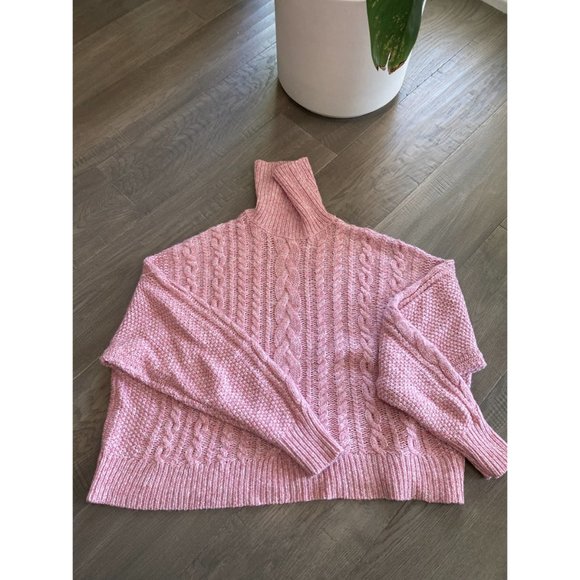 J.CREW COLLECTION PINK MARLED CABLE KNIT SWEATER - Picture 2 of 6